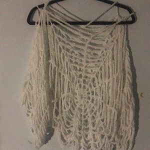 hand made crochet spider web sweater oversized